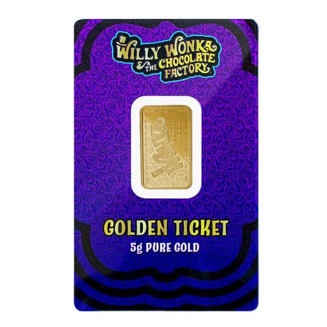 2023 5 gram PAMP Suisse Willy Wonka Golden Ticket Gold Bar