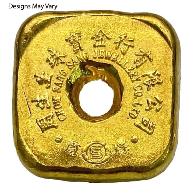 1.2057 oz Chinese Chow Sang Sang 1 Tael Gold Bar .9999 Fine