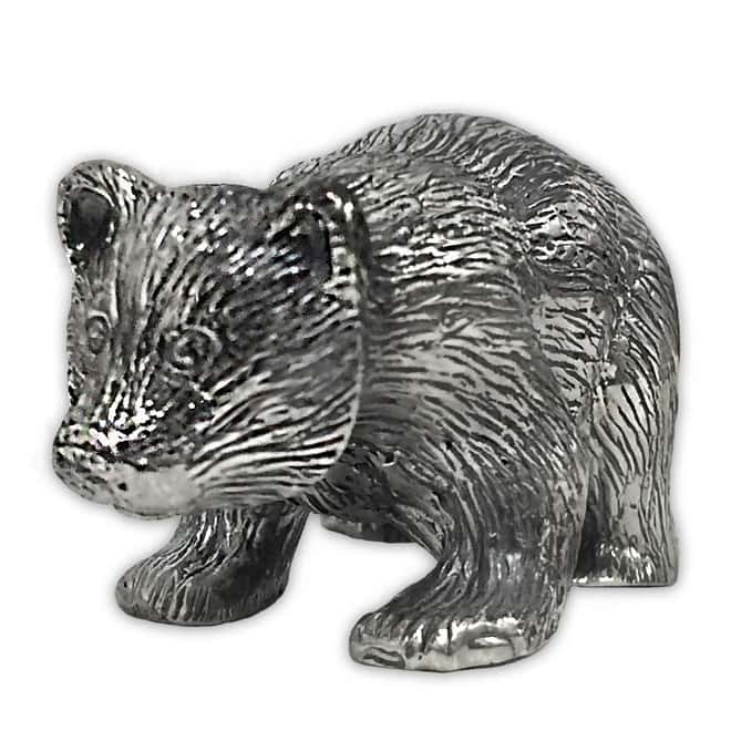3 oz Baby Panda Cub Cast Silver Bullion Exchanges .925 Silver Sterling (Antiqued)