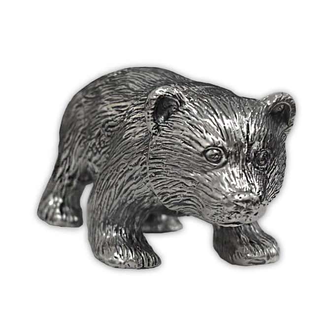 3 oz Baby Panda Cub Cast Silver Bullion Exchanges .925 Silver Sterling (Antiqued)