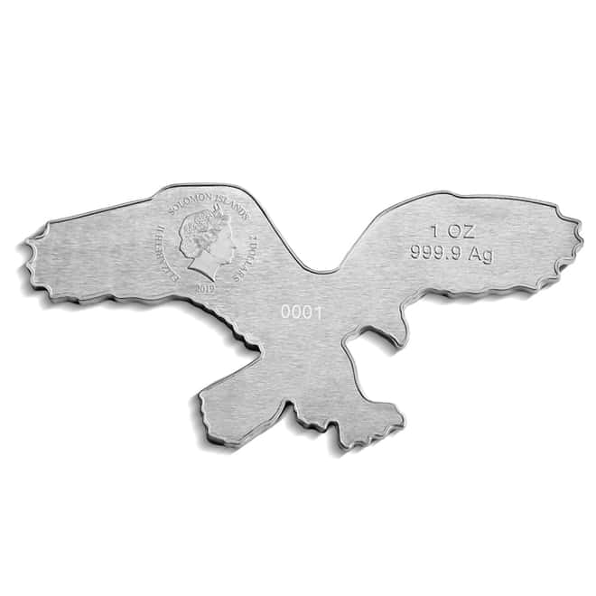 2019 1 oz Silver Bald Eagle Solomon Islands $2 Coin .9999 Fine (w/Box & COA)