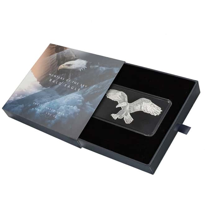 2019 1 oz Silver Bald Eagle Solomon Islands $2 Coin .9999 Fine (w/Box & COA)
