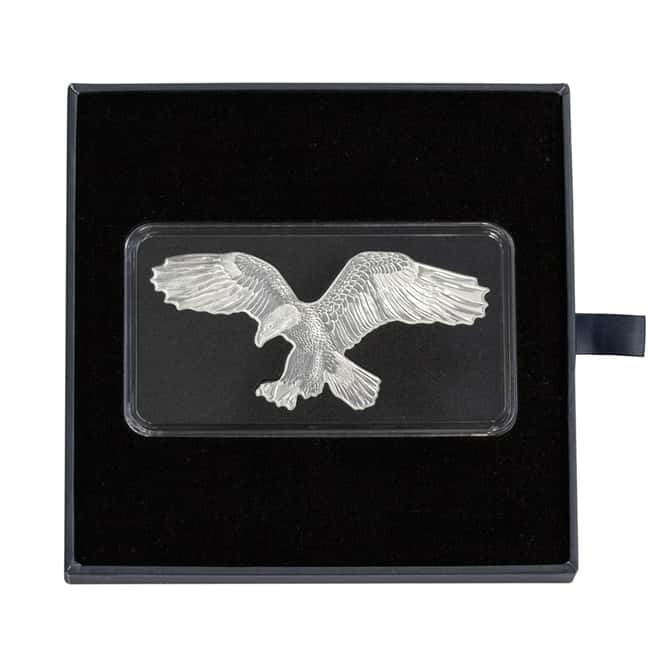 2019 1 oz Silver Bald Eagle Solomon Islands $2 Coin .9999 Fine (w/Box & COA)