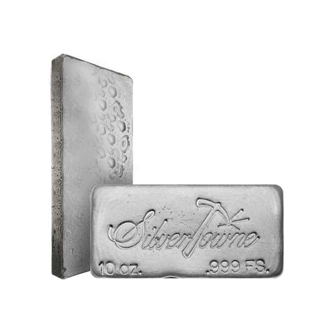 10 oz SilverTowne Poured Silver Bar .999 Silver