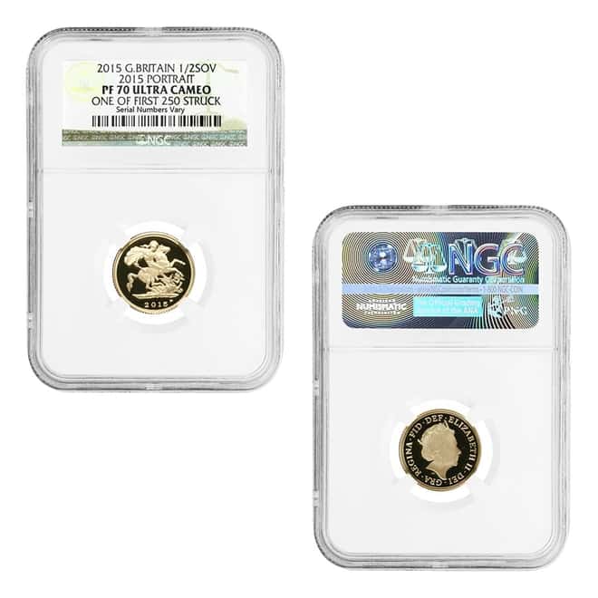 2015 2.0599 oz British Proof Gold Sovereign 5th Portrait 5-Coin Set NGC PF 70 UCAM