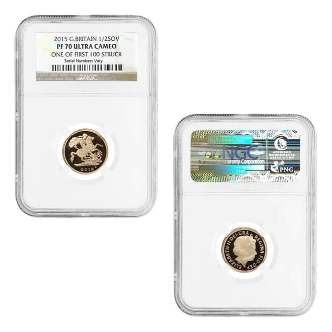 2015 2.0599 oz British Proof Gold Sovereign 5-Coin Set NGC PF 70 UCAM