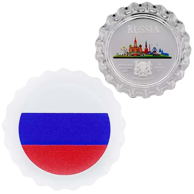 2021 Chad 6 gram World Landmarks - Russia Bottle Cap Proof Silver Coin .999 Fine (w/Box)