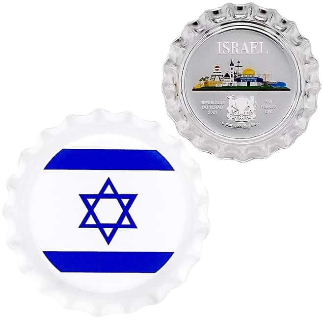 2021 Chad 6 gram World Landmarks - Israel Bottle Cap Proof Silver Coin .999 Fine (w/Box)