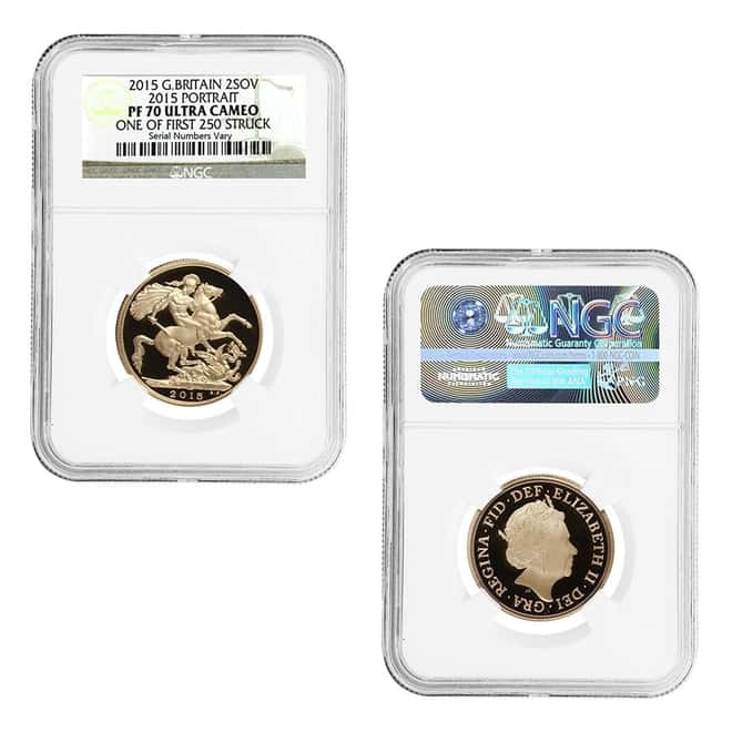 2015 2.0599 oz British Proof Gold Sovereign 5th Portrait 5-Coin Set NGC PF 70 UCAM