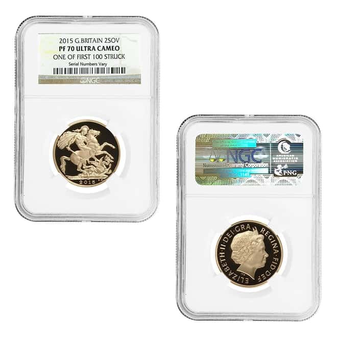 2015 2.0599 oz British Proof Gold Sovereign 5-Coin Set NGC PF 70 UCAM