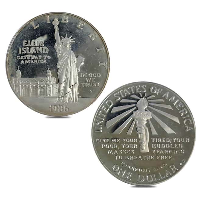 10.1 oz JM Statue Of Liberty Centennial Silver Coin/Medal Set (w/Box & COA)
