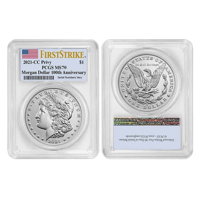 2021 Morgan / Peace Silver Dollar Centennial 6-Coin Set PCGS MS 70 FS