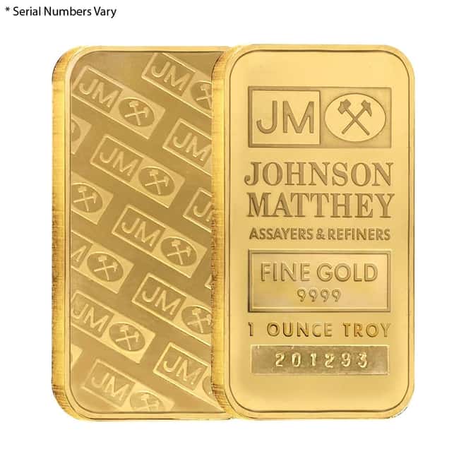 1 oz Johnson Matthey Gold Bar .9999 Fine (Sealed)