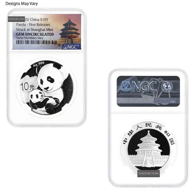30 Gram Chinese Silver Panda 10 Yuan NGC/PCGS GEM BU (Random Year)