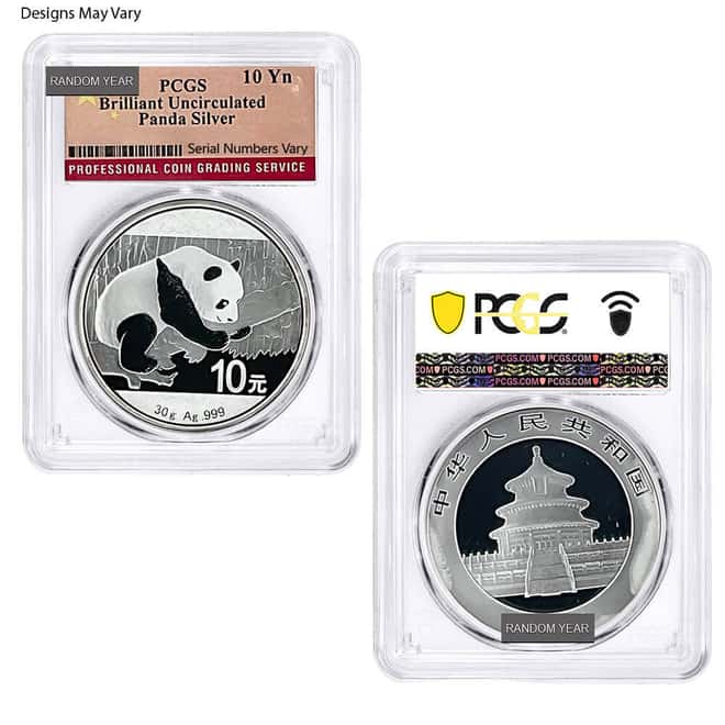 30 Gram Chinese Silver Panda 10 Yuan NGC/PCGS GEM BU (Random Year)