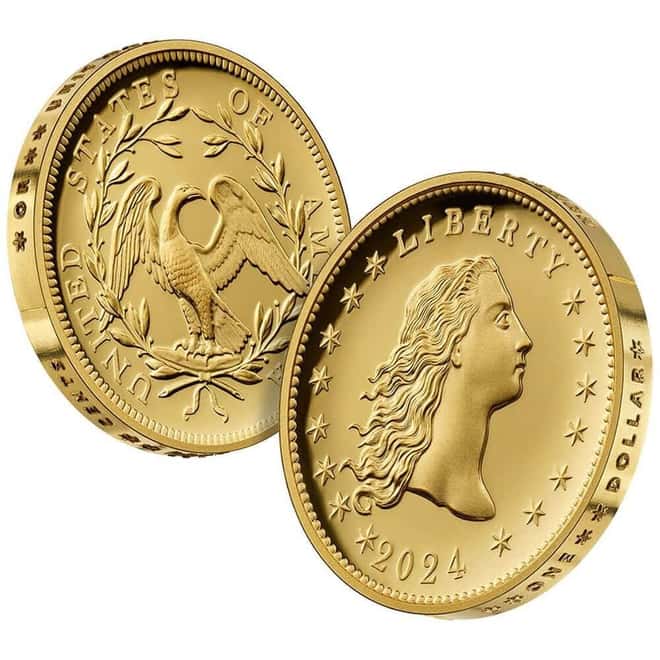 2024 1 oz Flowing Hair Proof Gold Coin 230th Ann. PCGS PF 70 FS
