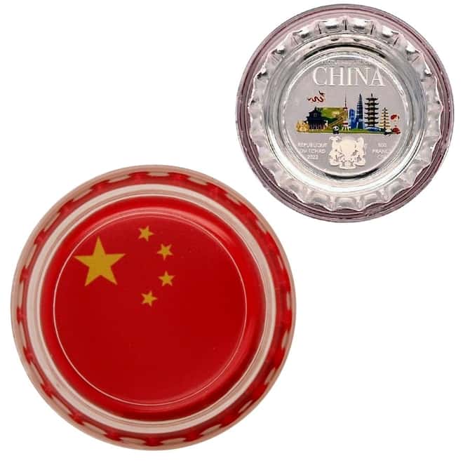 2022 Chad 6 gram World Landmarks - China Bottle Cap Proof Silver Coin .999 Fine (In Cap)