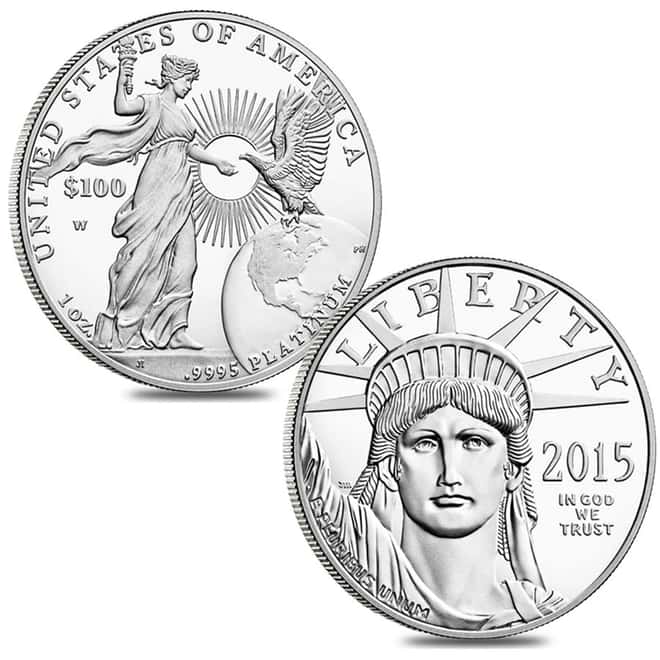 2015 W 1 oz Platinum American Eagle Proof Coin (w/Box & COA)