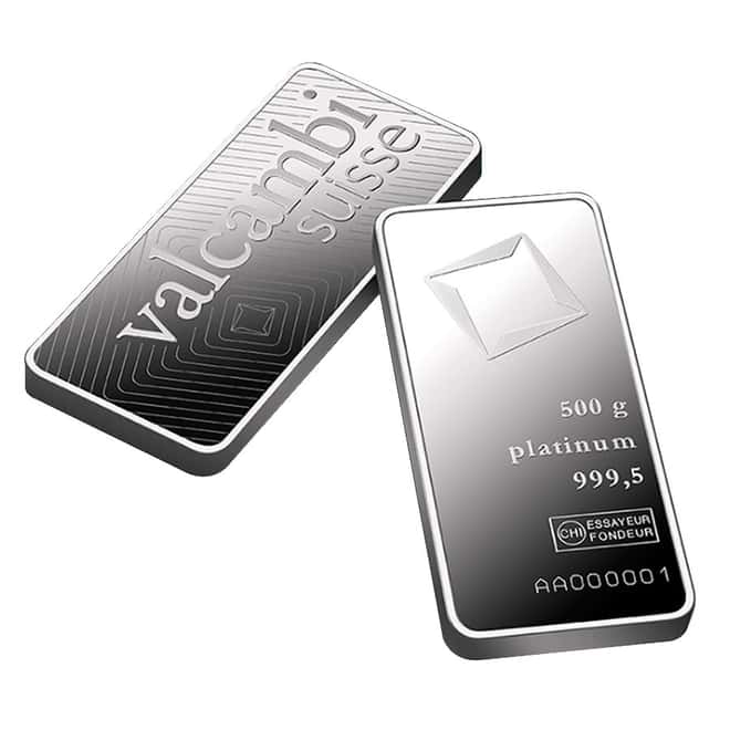 1/2 kilo Platinum Bar - Valcambi Suisse .9995 Fine (w/ Assay)
