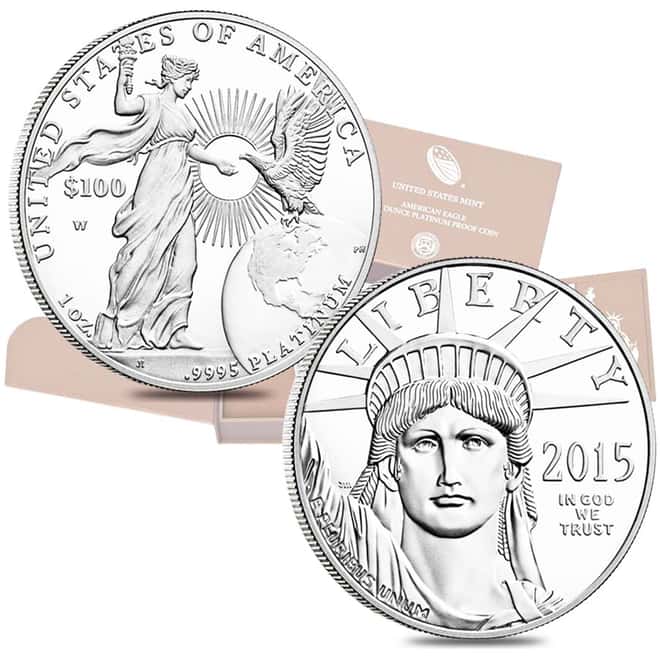 2015 W 1 oz Platinum American Eagle Proof Coin (w/Box & COA)