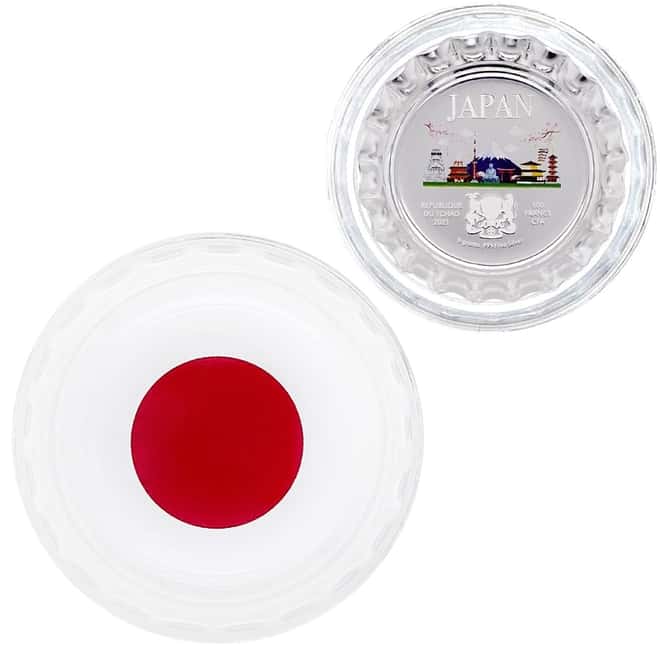 2021 Chad 6 gram World Landmarks - Japan Bottle Cap Proof Silver Coin .999 Fine (In Cap)