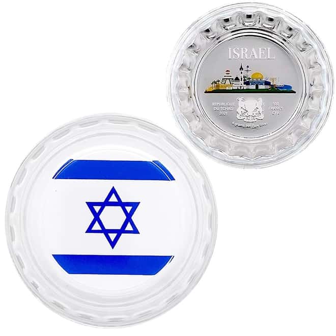 2021 Chad 6 gram World Landmarks - Israel Bottle Cap Proof Silver Coin .999 Fine (w/Box)