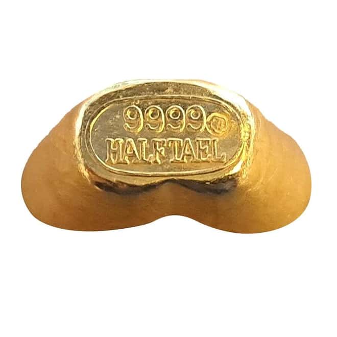 0.6 oz Chinese Sycee Yuanbao Half Tael .999+ Fine Gold