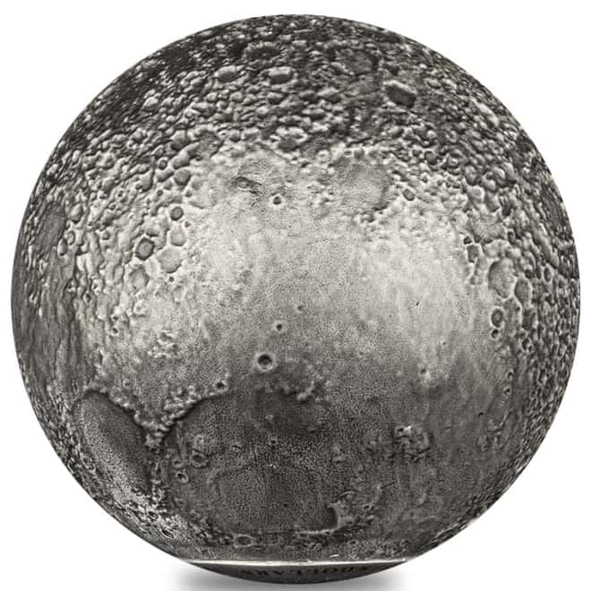 2023 3 oz Silver Moon Spherical Coin Barbados .999 Fine (w/Box & COA)