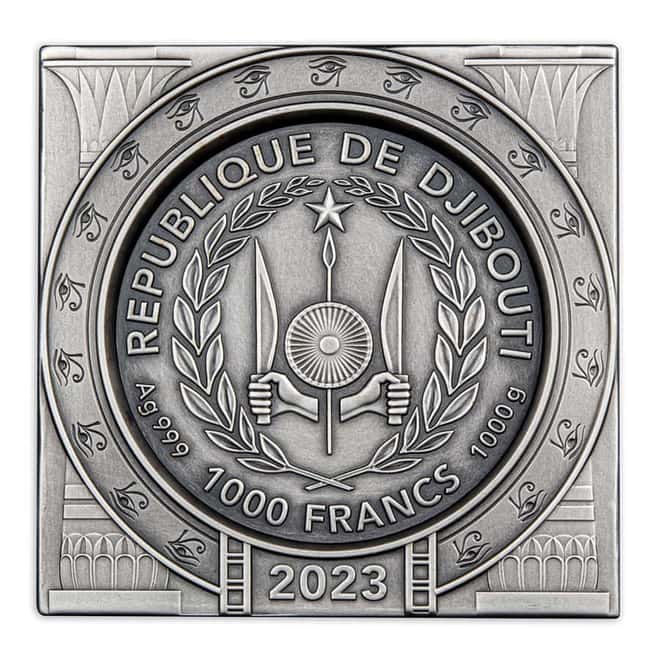 2023 Djibouti 1 kilo Silver Ancient Pyramid 3D Shaped Coin