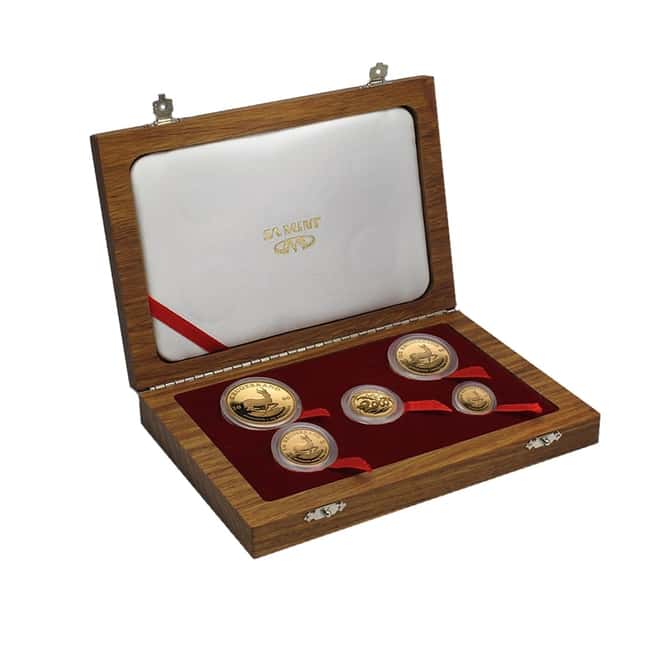 2000 2.1 oz South African Gold Krugerrand Millennium 5-Coin Proof Set (w/Box & COA)