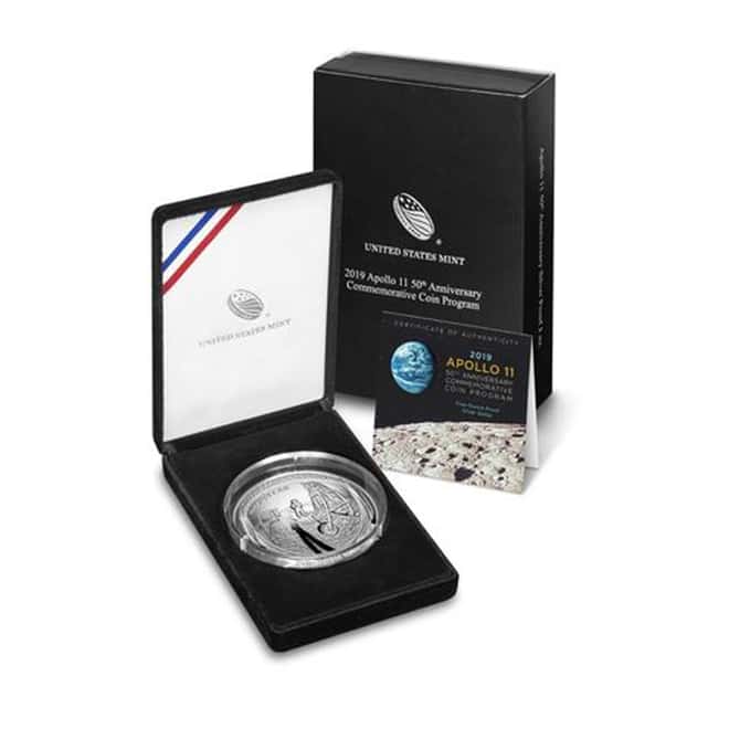 2019 P 5 oz Apollo 11 50th Anniversary Proof Silver Dollar Comm. (w/Box & COA)
