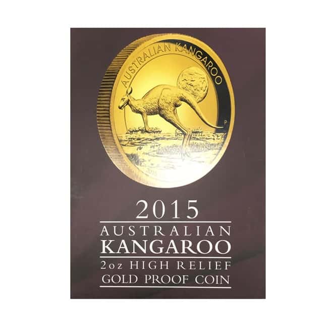 2015 2 oz Australian High Relief Proof Gold Kangaroo Coin PCGS PF 69 FS (w/Box)