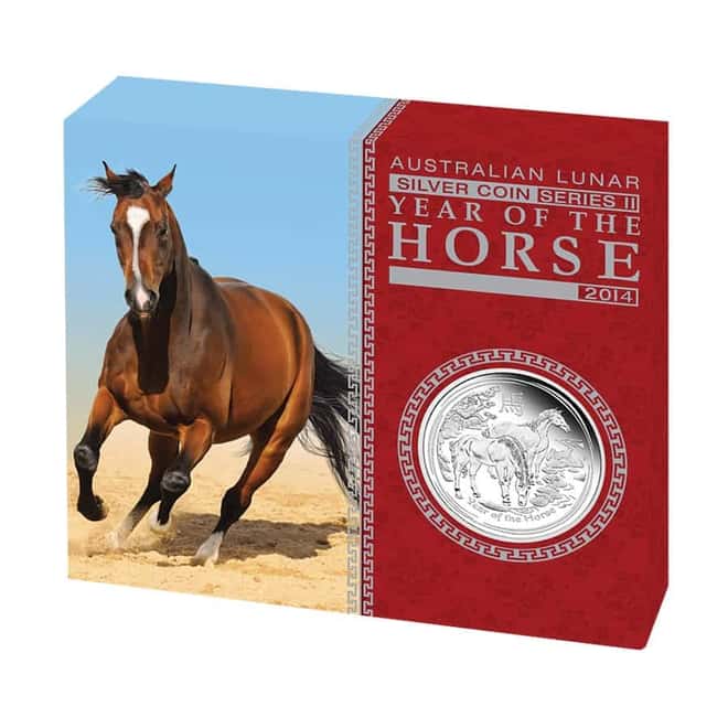 2014 3.5 oz Proof Silver Lunar Year of The Horse Australian Perth Mint 3-Coin Set (w/Box & COA)