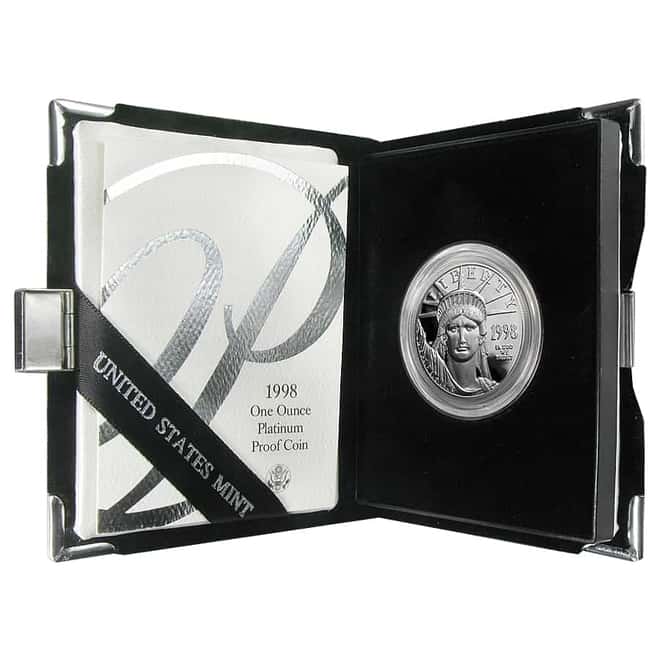1998 W 1 oz $100 Proof Platinum American Eagle Coin (w/Box & COA)