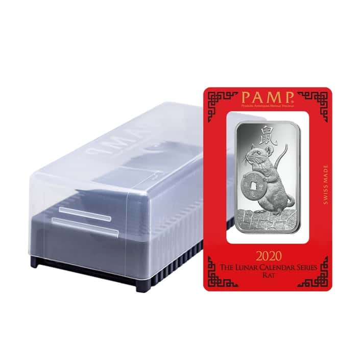 1 oz PAMP Suisse Year of the Mouse / Rat Silver Bar (In Assay)