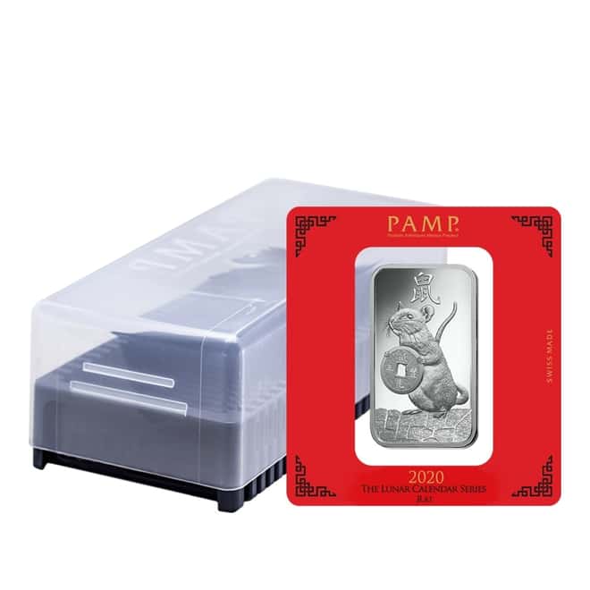 100 gram PAMP Suisse Year of the Mouse / Rat Silver Bar (In Assay)