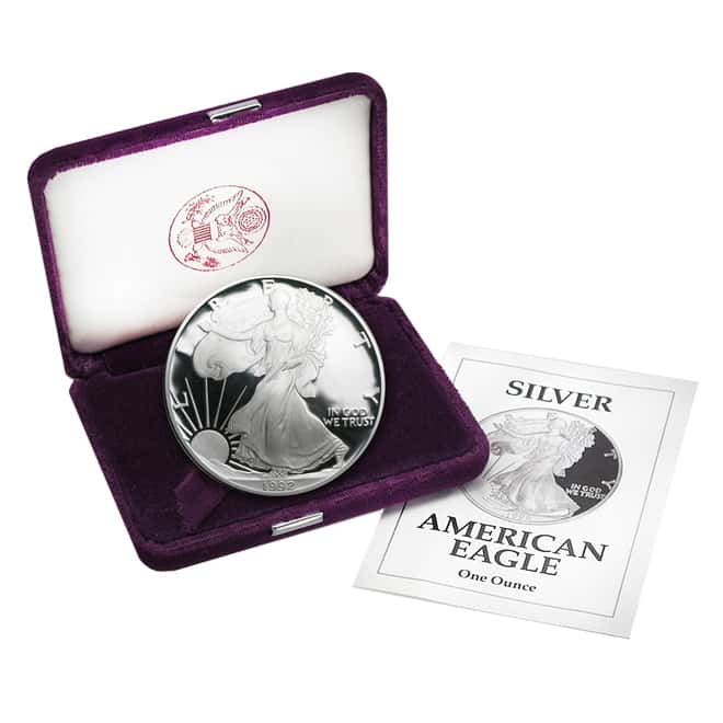 1992-S 1 oz Proof Silver American Eagle (w/Box & COA) 