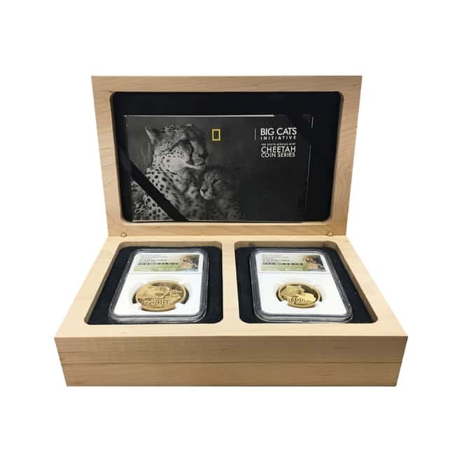2016 1.85 oz South Africa Cheetah - Big Cats Series Proof Gold 4-Coin Set NGC PF 70 (w/Box & COA)