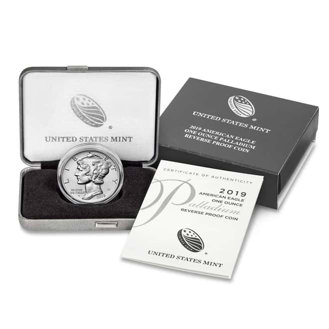 2019-W 1 oz Reverse Proof Palladium American Eagle $25 Coin (w/Box & COA)