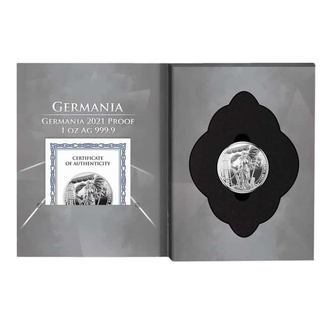 2021 1 oz Germania 5 Mark Proof Silver Coin .999 Fine