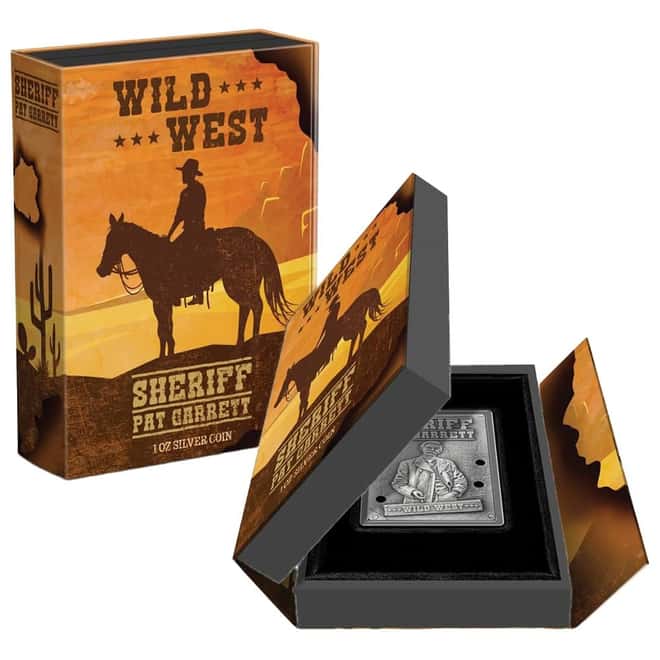 2024 Niue 1 oz Wild West Sheriff Pat Garrett Antiqued Silver Coin