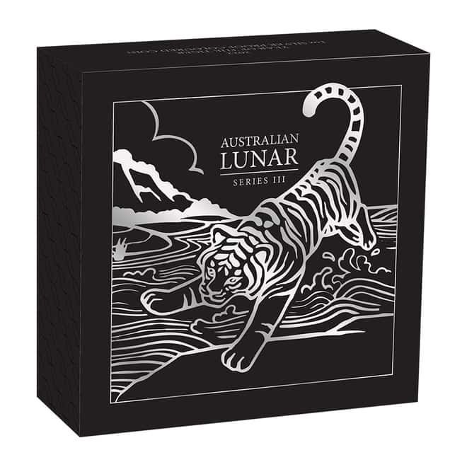 2022 1 oz Colorized Proof Silver Lunar Year of The Tiger Australian Perth Mint (w/Box & COA)