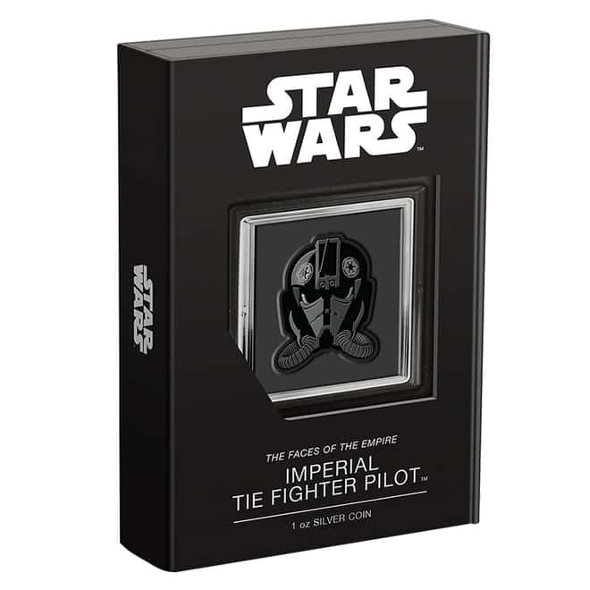 2021 Niue 1 oz Silver Imperial TIE Fighter Pilot Shaped Coin - Star Wars Faces of the Empire .999 Fine (w/Box & COA)