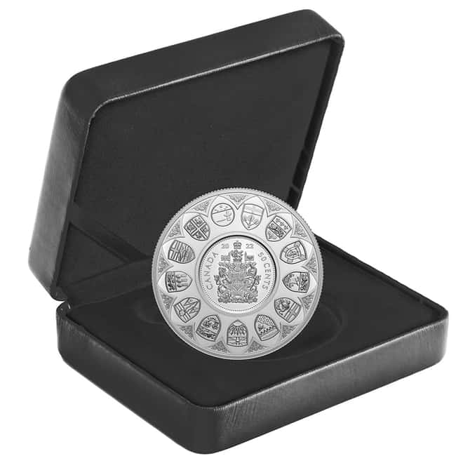 2022 Canada 5 oz Proof Silver The Bigger Picture - The Coat of Arms 50C Coin .9999 Fine (w/Box & COA)