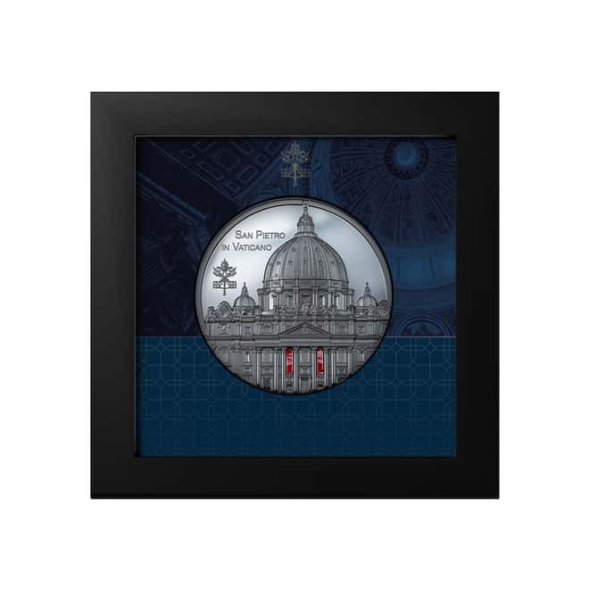 2022 Palau 5 oz Proof Silver Tiffany Art Metropolis - San Pietro Vatican Coin .999 Fine (w/Box & COA)