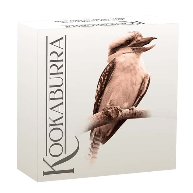 2022 2 oz Proof Silver Australian Kookaburra High Relief Gilded Coin Perth Mint .9999 Fine (w/Box & COA)