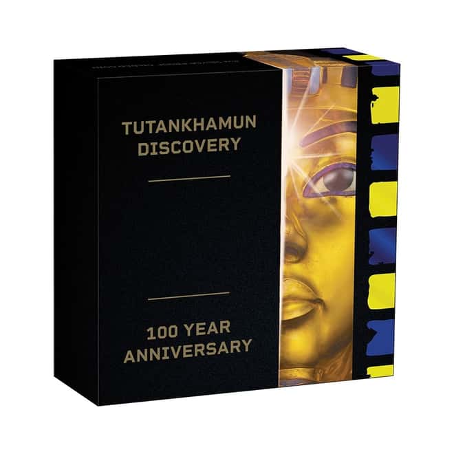 2022 Tuvalu 2 oz Proof Silver Tutankhamun Discovery Coin .9999 Fine (w/Box & COA)