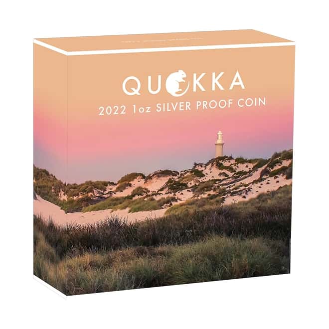 2022 1 oz Proof Colorized Silver Australian Quokka Perth Mint .9999 Fine (w/Box & COA)