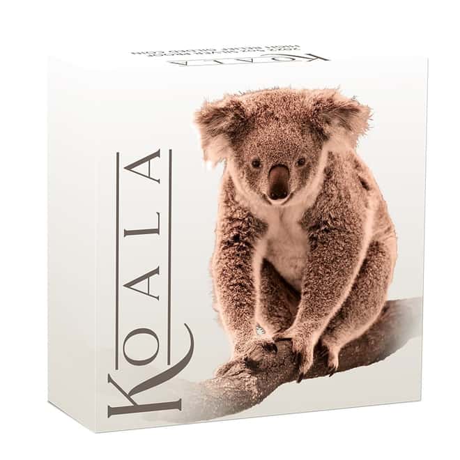 2022 5 oz Proof High Relief Gilded Silver Australian Koala Perth Mint .9999 Fine (w/Box & COA)