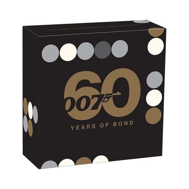2022 1 oz Tuvalu James Bond - 60 Years of Bond Proof Gold Coin Bar .9999 Fine (w/Box & COA)
